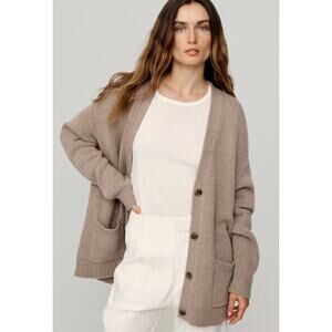Jenni Kayne Cashmere Spencer Cardigan in Almond size XS